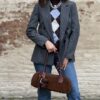 Borsa Balina suede testa di moro