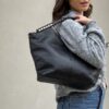 Borsa Borchietta pelle nera