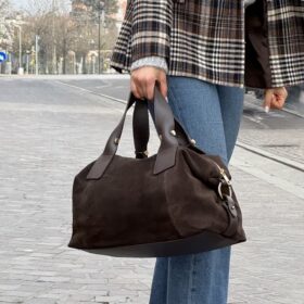 Borsa Larissa suede cioccolato