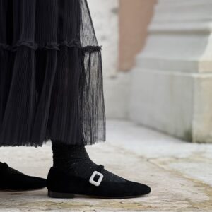 Alternative view of Flat Prosperine gioiello suede black