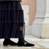 Flat Prosperine gioiello suede black