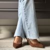Slingback suede cacao