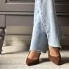 Slingback suede cacao