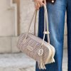 Woven shoulder bag beige La Carrie Woven shoulder bag beige La Carrie