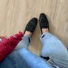 Mocassino rafia nero