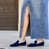 Mocassino nappine blue navy glicine