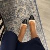 Slingback Perla combi nero tacco 3.5 cm