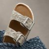 Ciabatta doppia fascia glitter silver