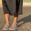 Ciabatta doppia fascia glitter silver